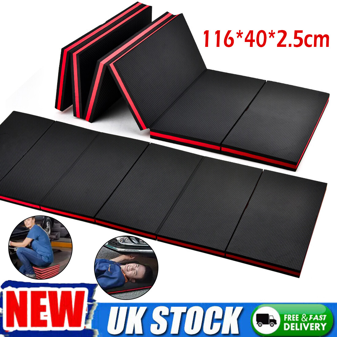3in1 Mechanics Mat Large Folding Garage Kneeling Laying Foam Work 25mm Thick — image 7