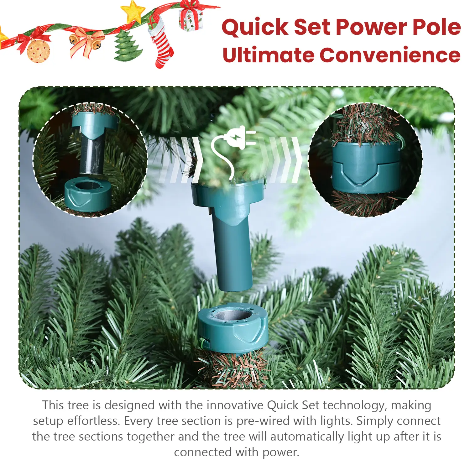 7ft Pe Pvc Mixed Tree Electric Flux Tree Artificial Christmas Tree