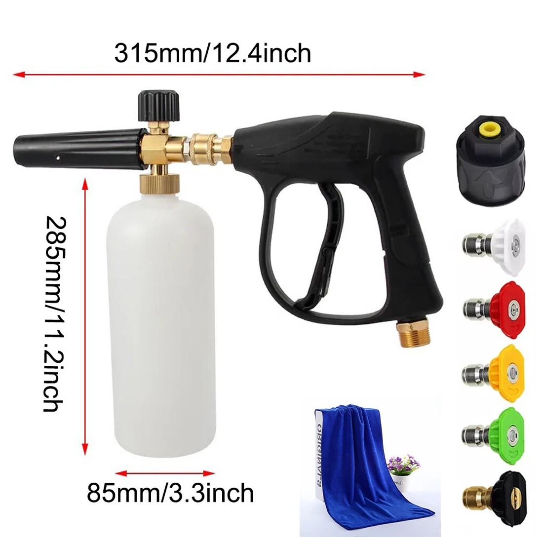 Quick Release Snow Foam Lance Pressure Washer Gun Soap Cannon Bottle 1L — image 12