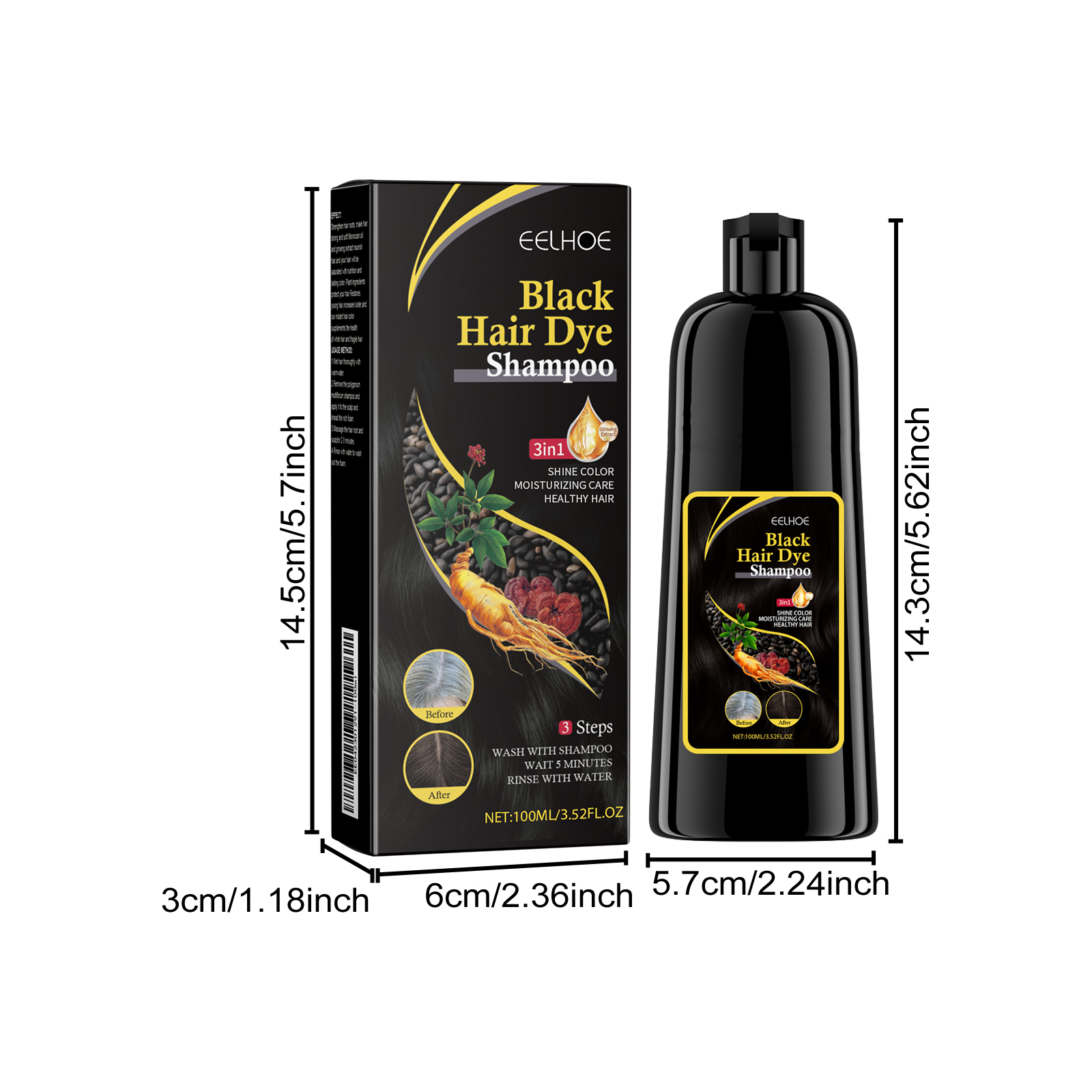 Herbal E Ssence Hair Dye Shampoo, Plant-Based Care, DIY, Long-Lasting Color, Healthy Hair Coloring — foto 6