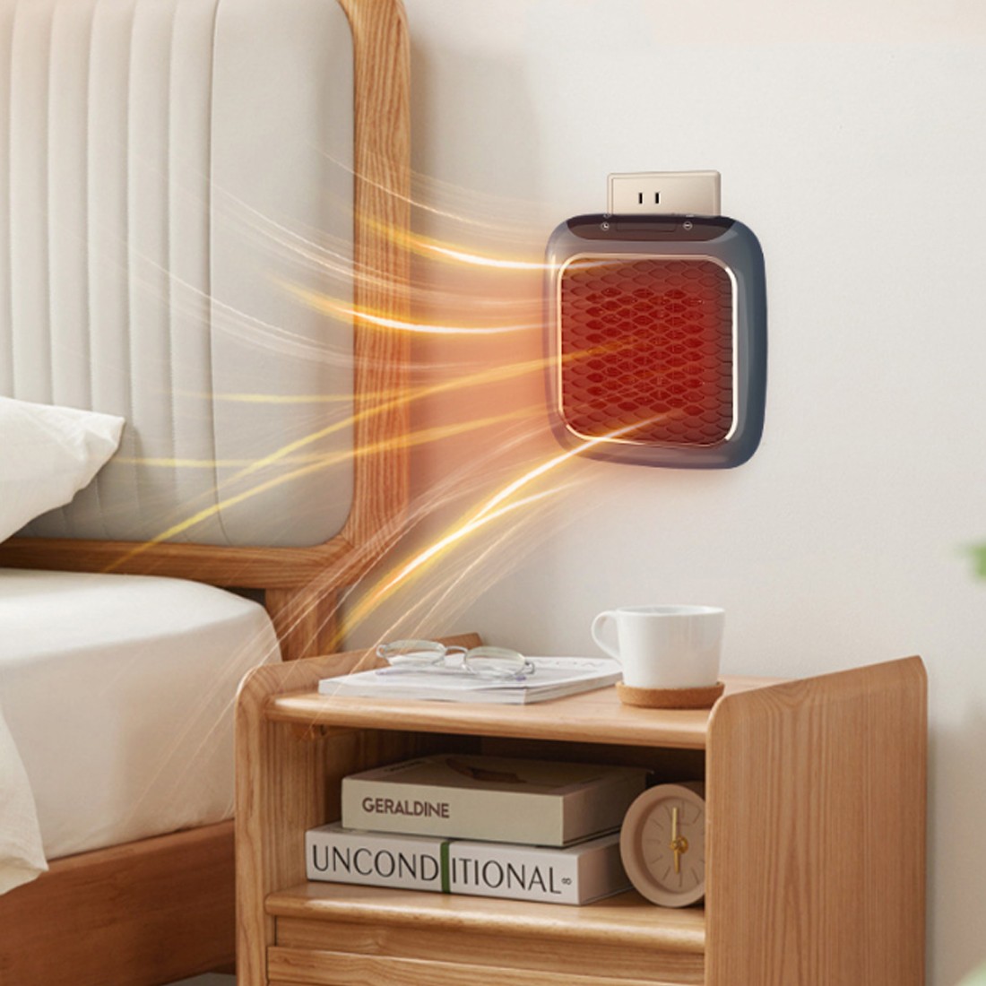 800W Electric Space Heater Low Energy Ceramic Fast Heating Fan Heater Portable