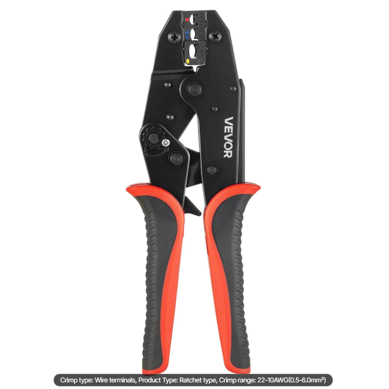 VEVOR Crimping Tool, 22-10 AWG Ratcheting Wire Crimper Tool, Labor-Saving Electrical Terminal Crimp Pliers With Clear Metric & AWG Markings, Quick Release, Adjustable Force For Multiple Terminals — foto 7