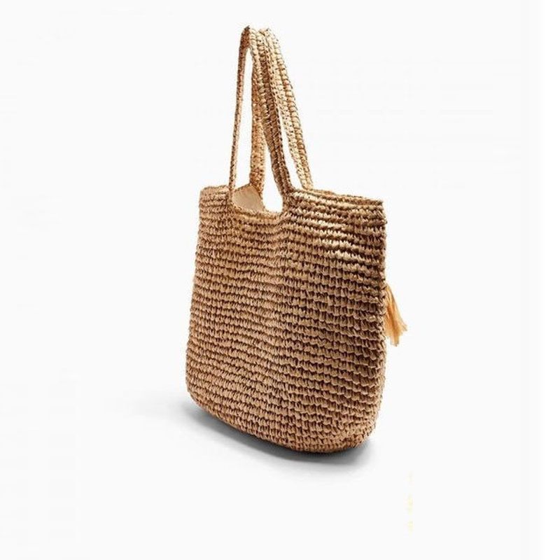 Hand Woven Fringe Stylish Straw Bag One Shoulder Portable