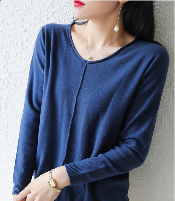  Spring New Top Xinjiang Cotton Knit Bottoming Shirt