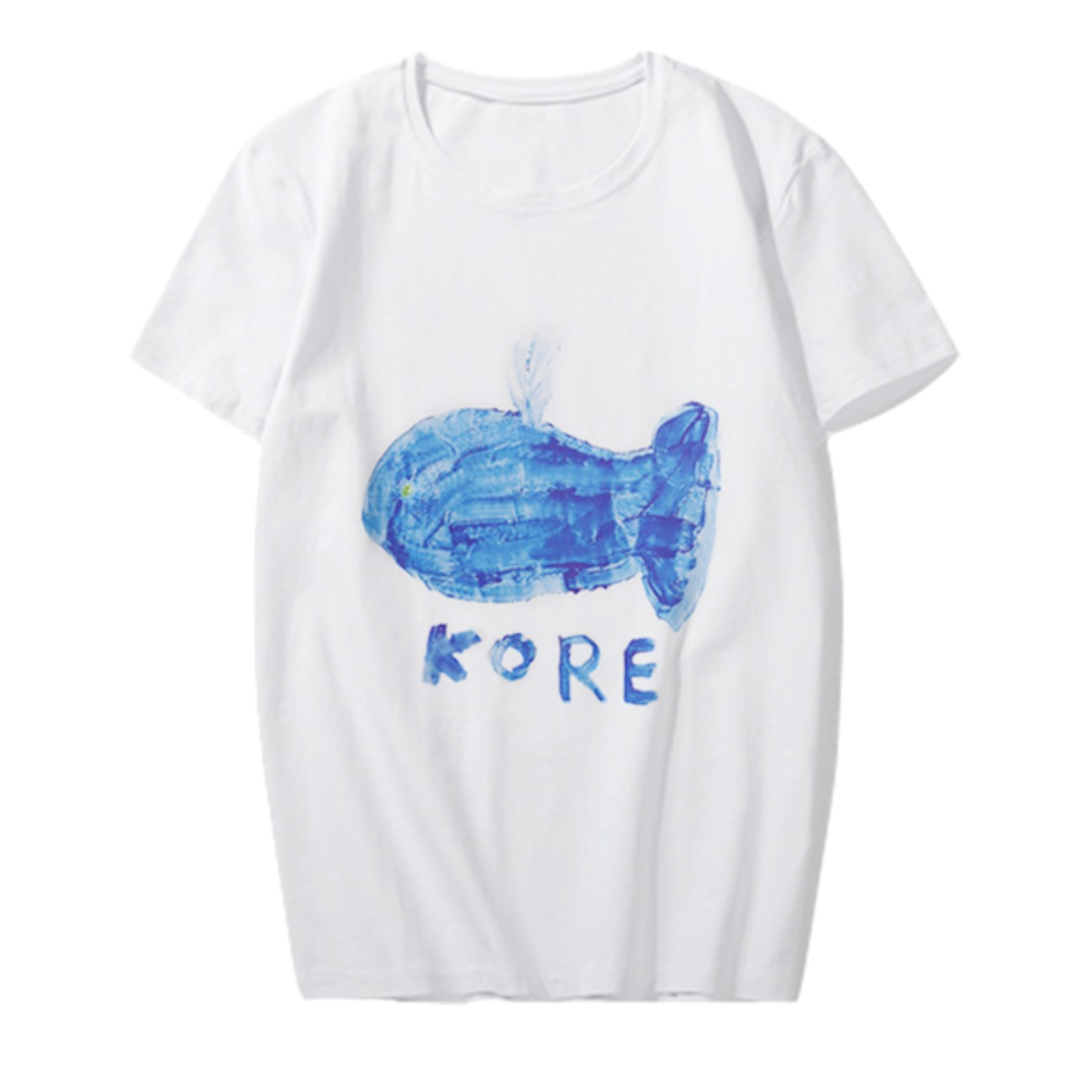 Title 10, Milk Silk Hand-painted Graffiti Loose Tops Shor...