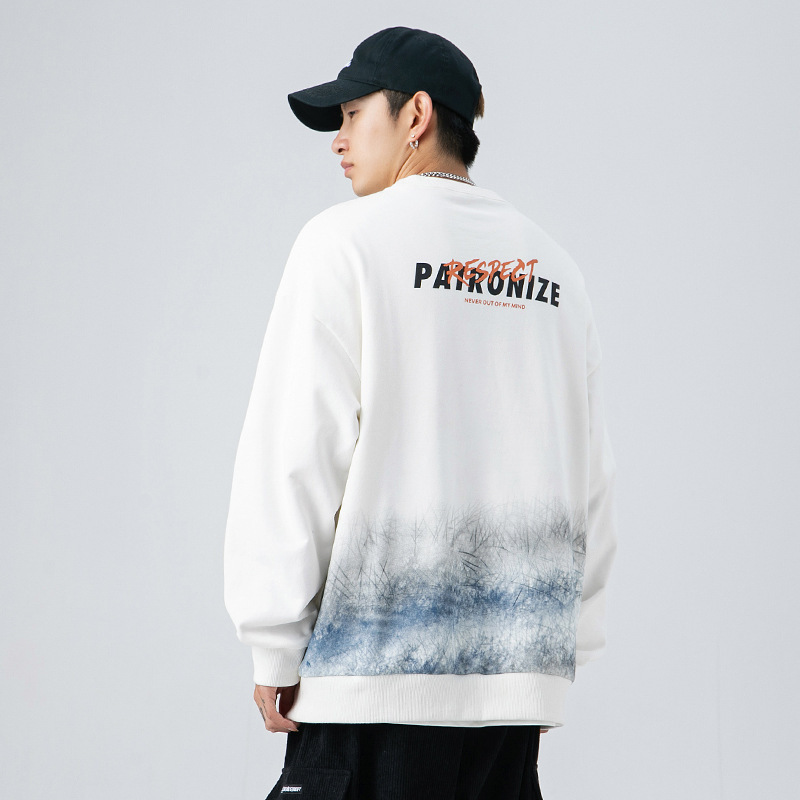 Fashionable Men's Gradient Rainbow Print Sweatshirt