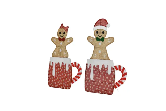 Water Cup Shaped Gingerbread Man Decorative Lights, Warm Christmas Style, Home Atmosphere Lights, Christmas Holiday Atmosphere Lights Gingerbread... Gingerbread Man Gift Set - Shop at LoveMi