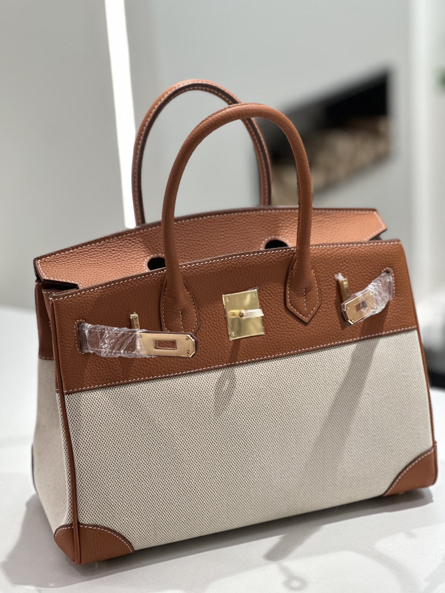Nouveau sac birkin en cuir véritable transfrontalier – Image 4