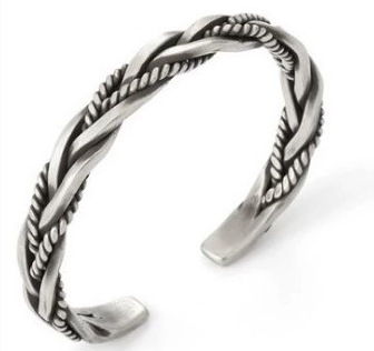 Korean Fashion Wide Version Roman Thai Silver Vintage Bracelet