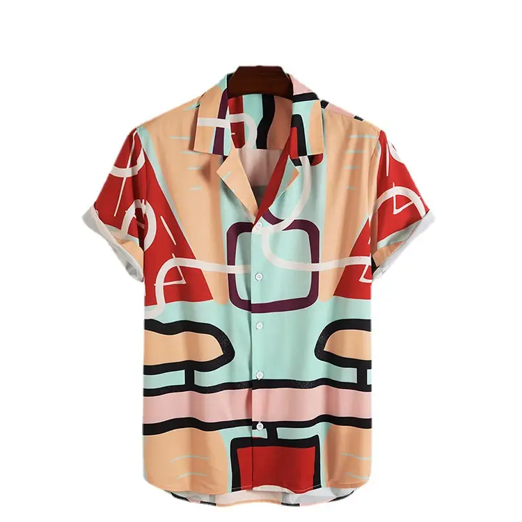 European And American Short Sleeve Simple Men's Shirt