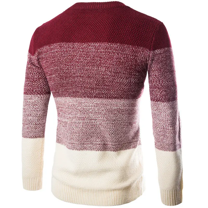 Men's Sweater Pullover British Slim Round Neck Color Matching