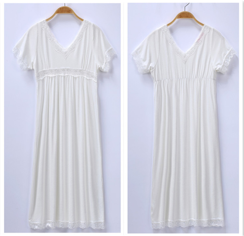 Girls Short-sleeved Cotton Super Soft Long Korean Princess Nightdress