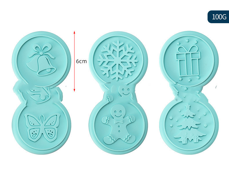 Title 9, Silicone Seal Set Christmas Day Biscuit Embossi...