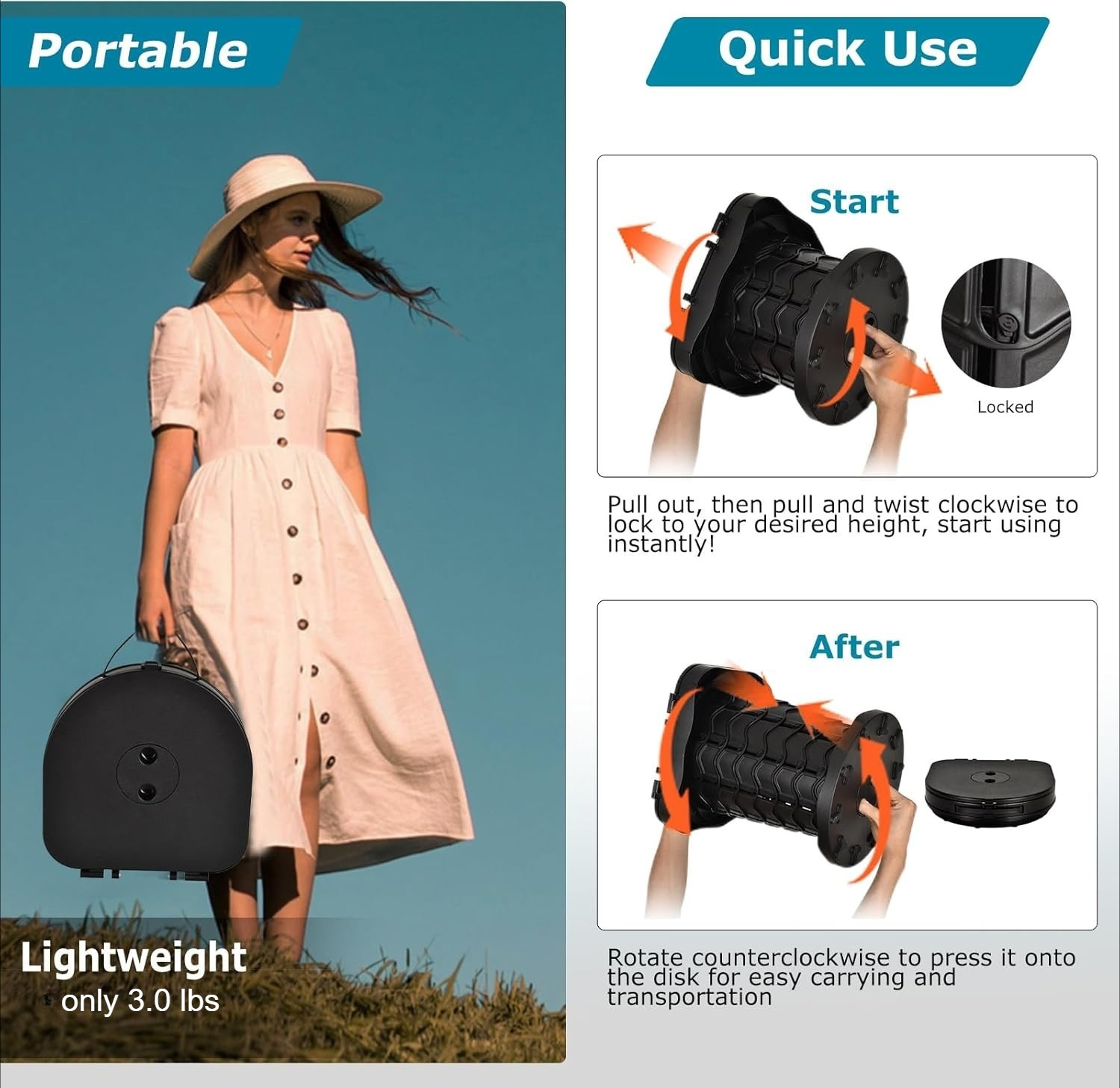 Portable Folding Camping Toilet Compact Potty Loo Caravan Picnic Fishing — image 9