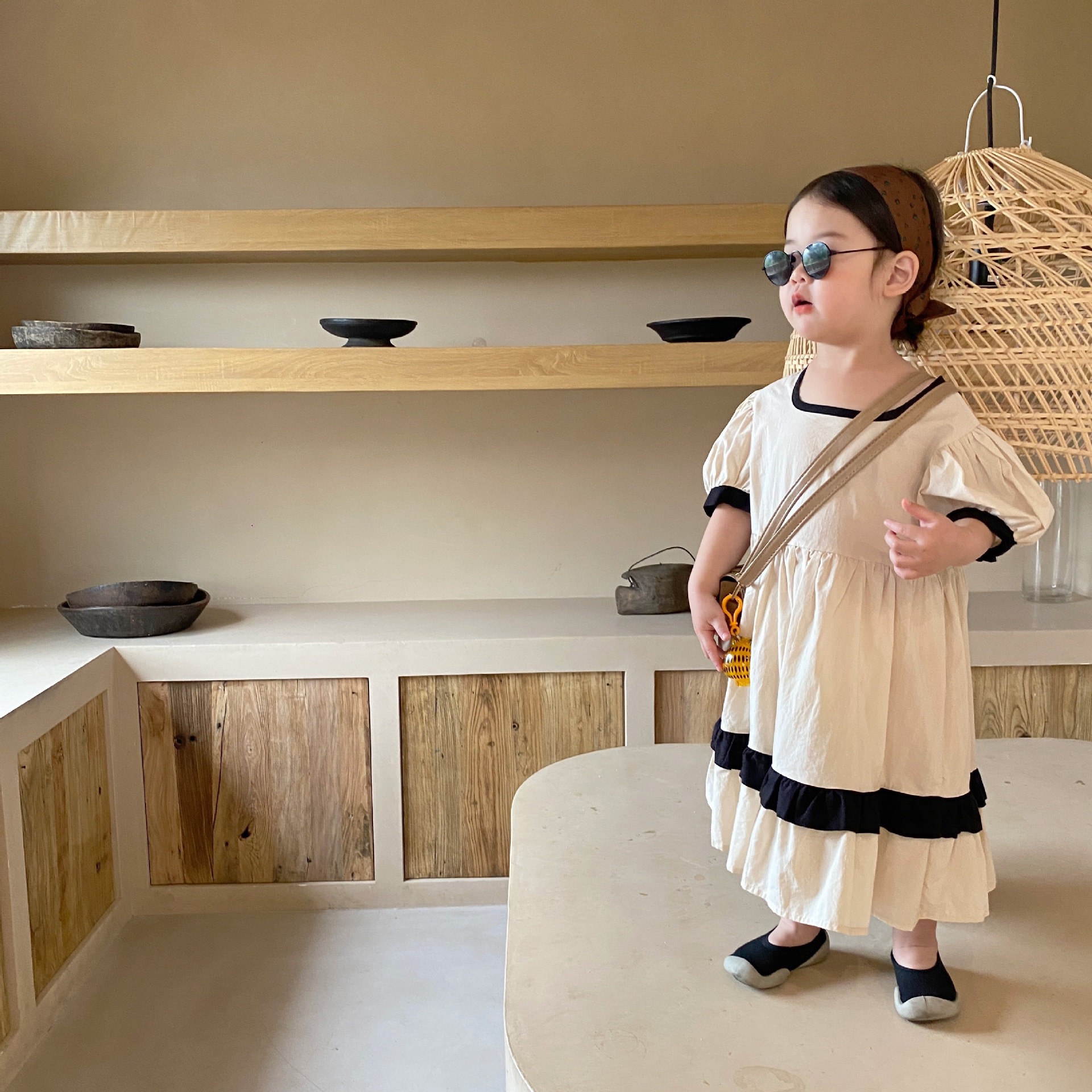 Summer New Girls Colorblock Cotton Dress