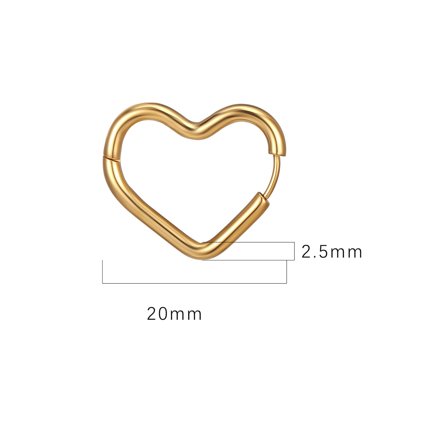 Title 4, Heart-shaped Stainless Steel Ear Clip Trendy Si...