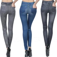 High Waisted Jeggings - Denim Leggings - 3Color Set-Xxl - View 1