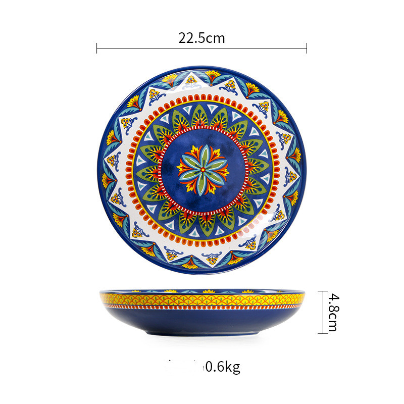 Blue 8.8inch deep plate