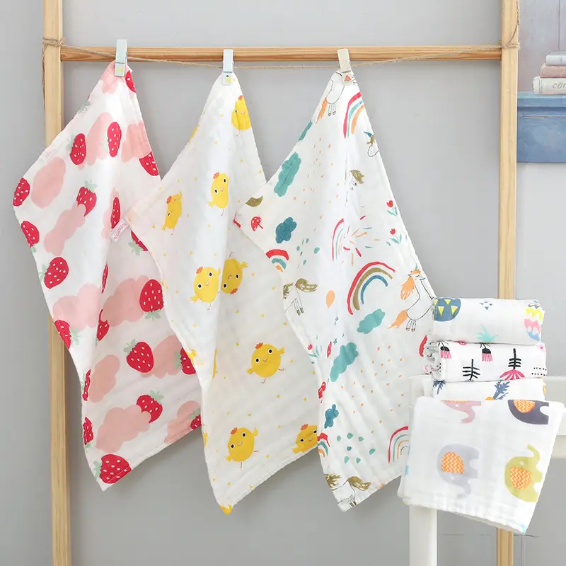 Muslin Burp Cloths Cotton 20x10inch 25x50cm Hand
