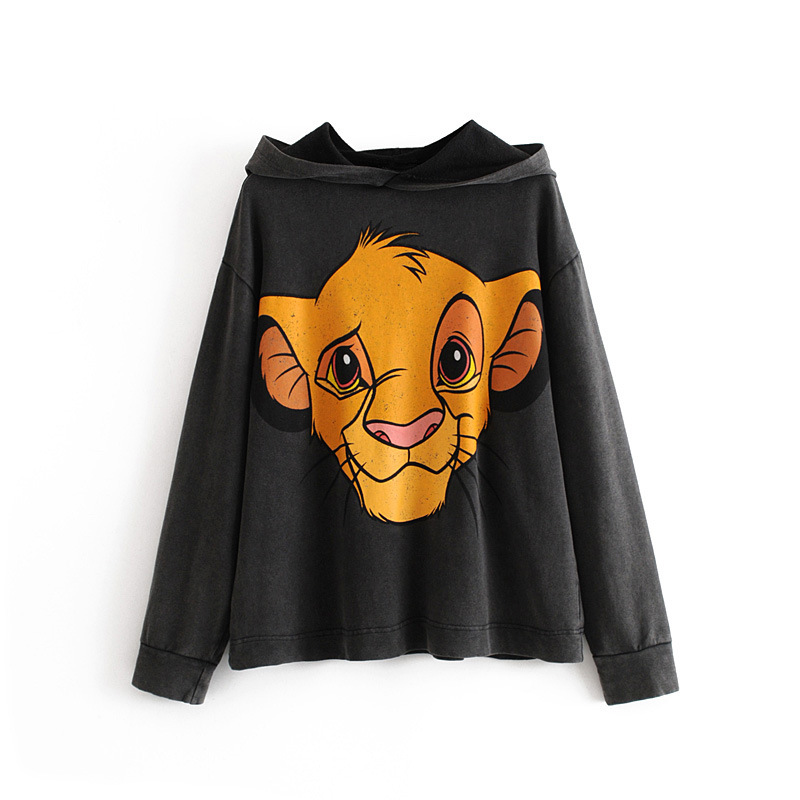 Title 2, Animal Print Sweatshirt Hooded Loose Pullover