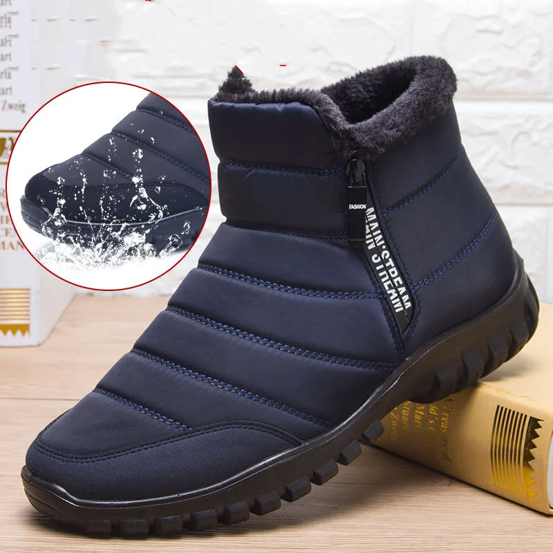 Winter Boots for Men Waterproof Warm Shoes with Plush