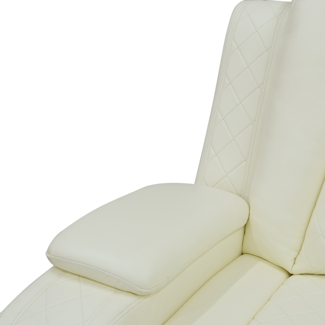 Pickup Only--White Breathing Leather 3-Piece Living Room Recliner Sofa Set