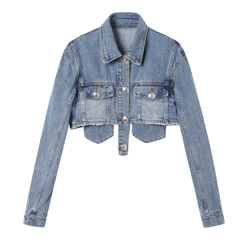 Light Blue Denim Jacket For Women - Image 1