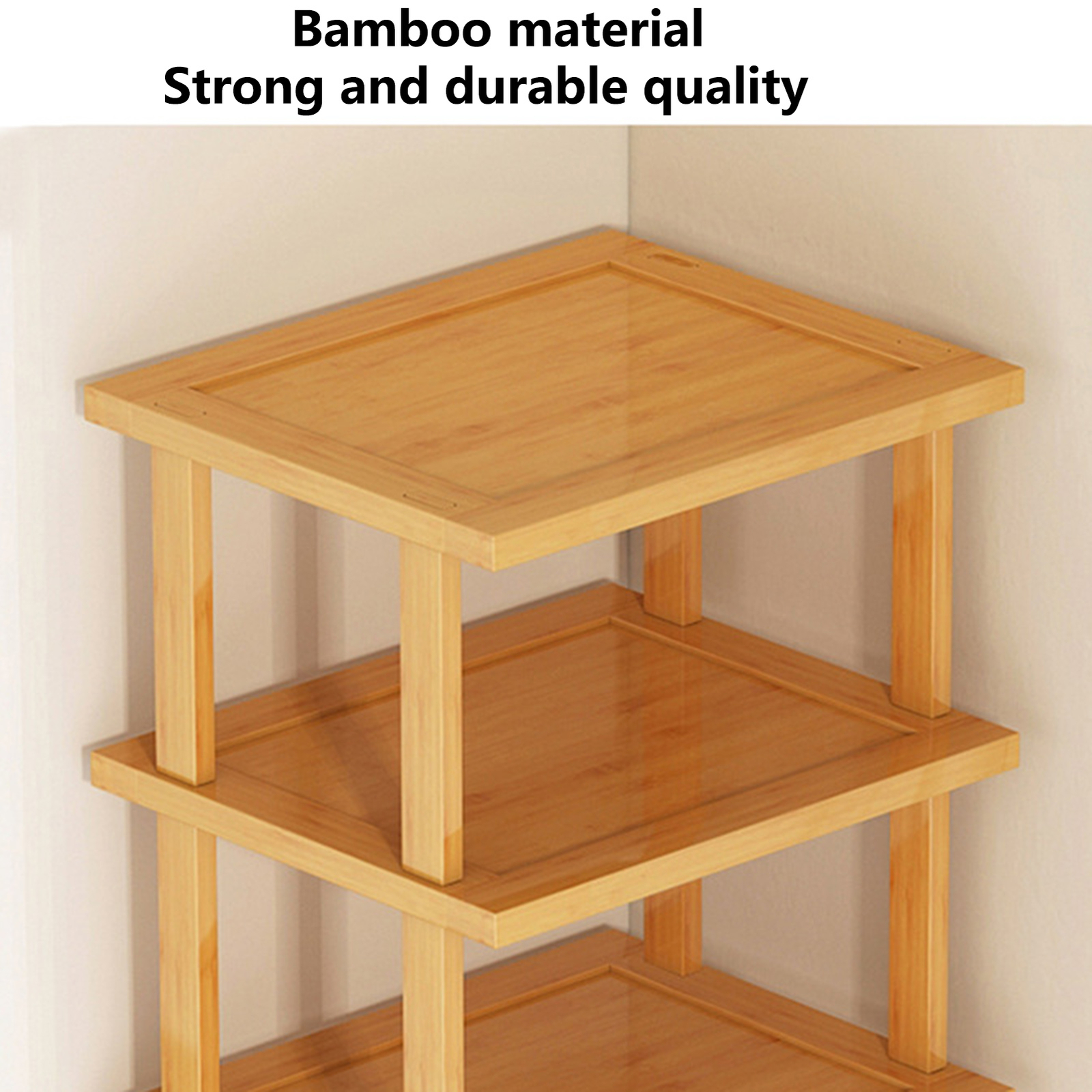 6-Tier Bamboo Shoe Rack - Vertical Space Saving Organizer Corner Shelf UK — image 7