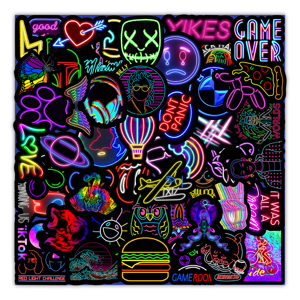 50new neon stickers