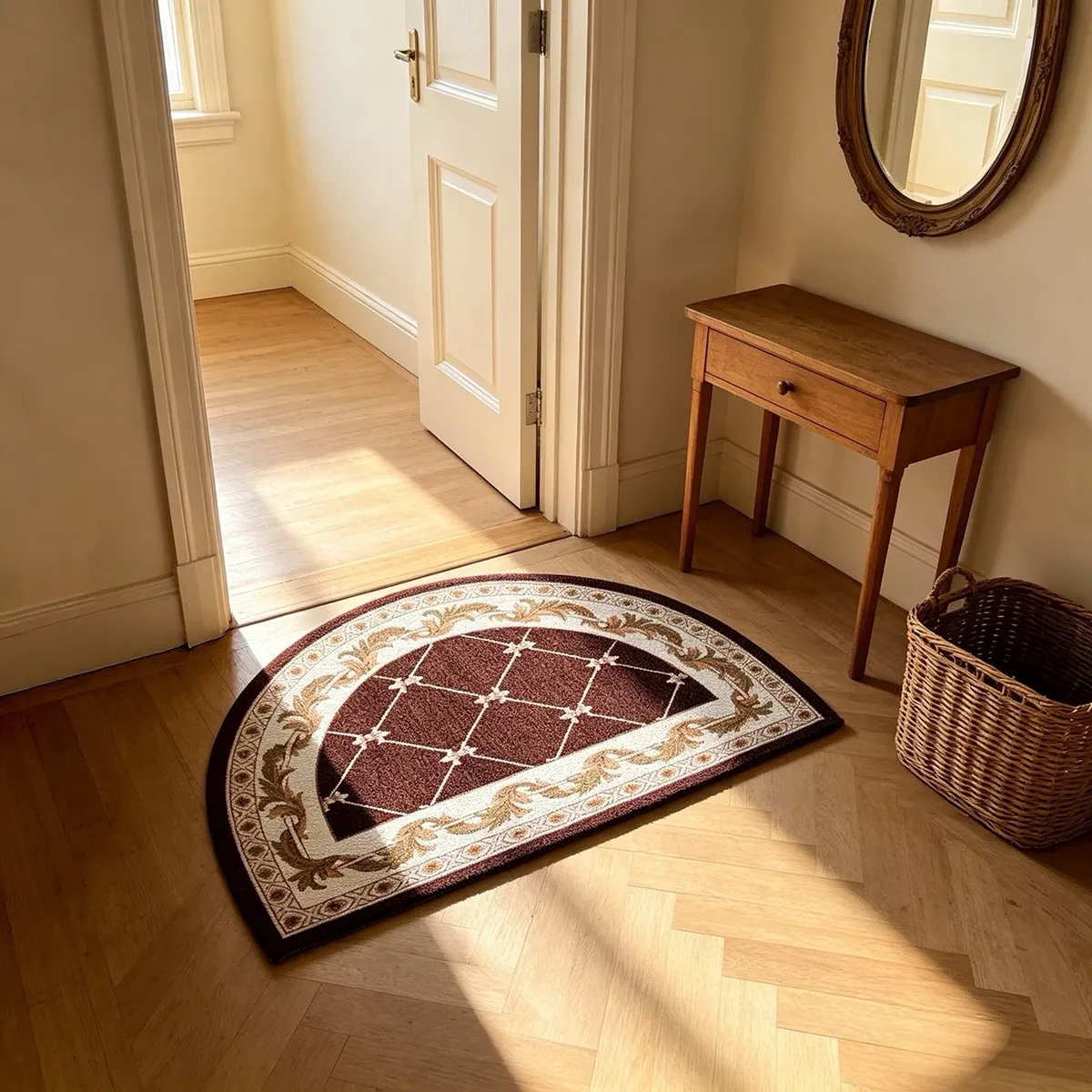 Vintage European Style Semicircle Floor Mat