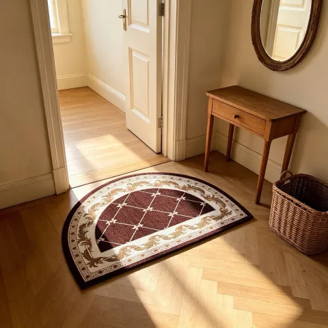 1pc Vintage European Style Semicircle Floor Mat