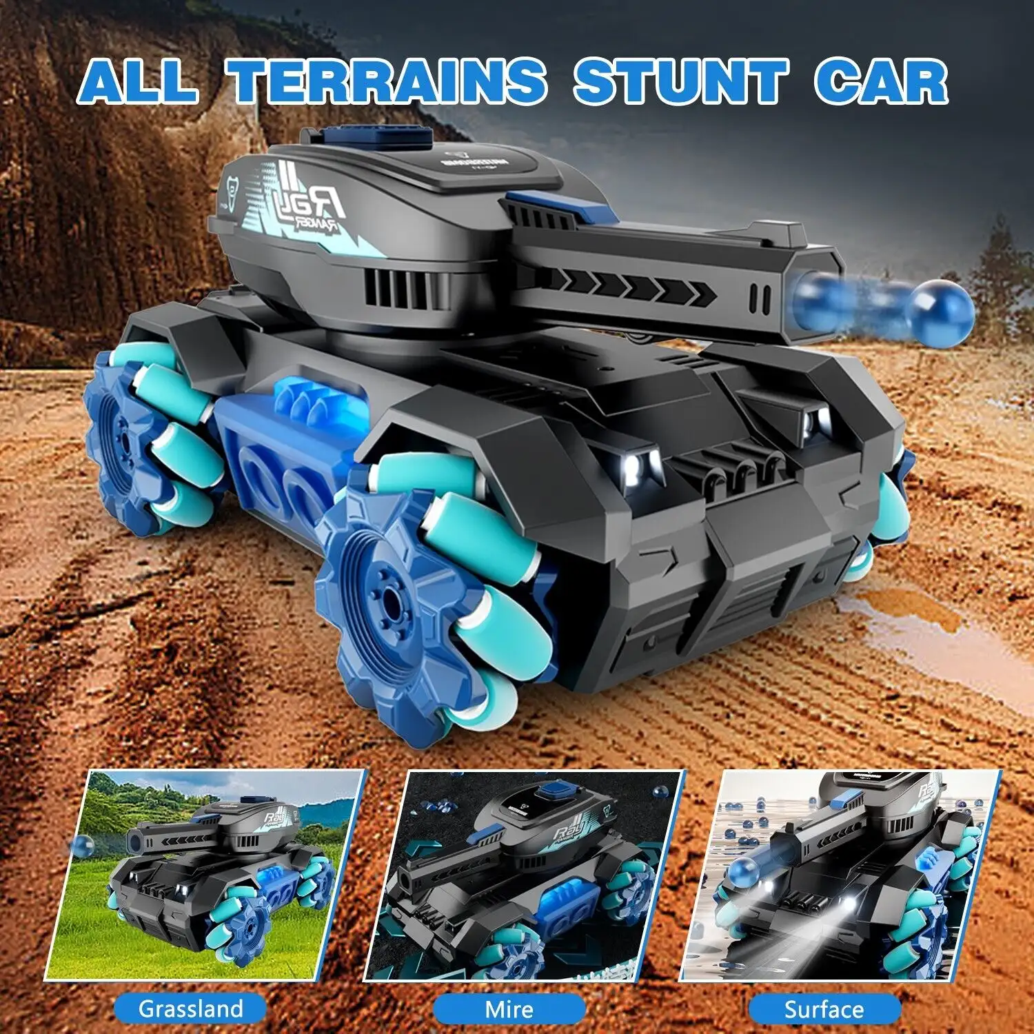 DE  Y1 RC Tank Shooting Gesture Sensing Rc Stunt Car With Light Music