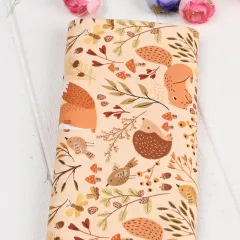 Muslin Bunny Squirrel Print Fabric Cotton Fabric - View 1