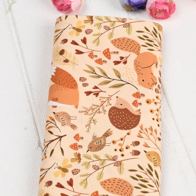 Muslin Bunny Squirrel Print Fabric Cotton Fabric - Shop at LoveMi