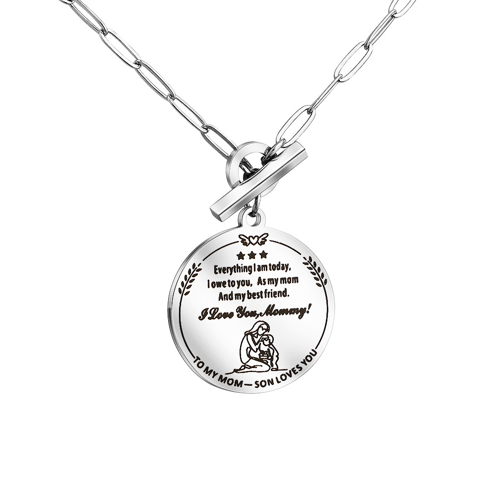 Heart Shaped Stainless Steel Jewelry Mother's Day Gift Clavicle Chain