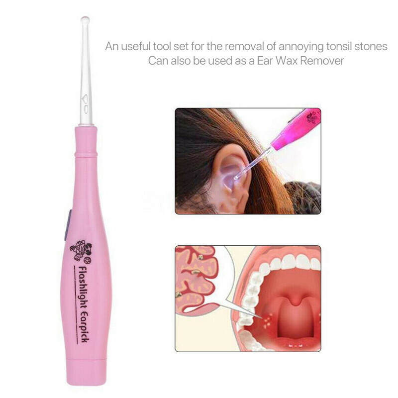 Tonsil Stone Extractor & LED Earwax Removal Tool Kit Oral Care Ear Pick Remover