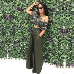 Fashion Personality Flared Trousers Wide-leg Casual Wide-leg Pants - Army Green - View 1
