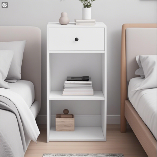Nightstand Shelf Organizer Bedside Table Storage Modern Style