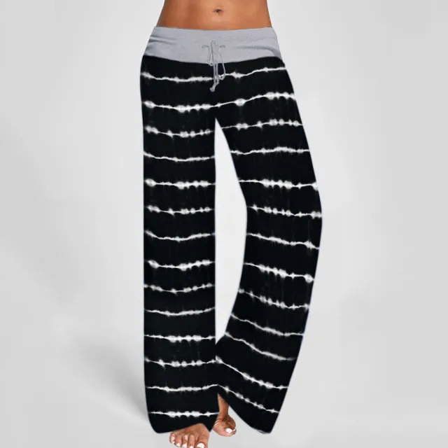 Outdoor Sports And Leisure Tie dye Printed Yoga Pants Black - Shop at LoveMi