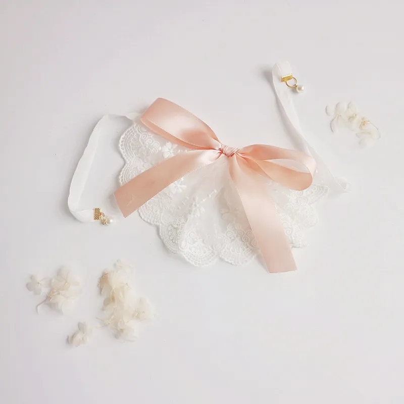 Cat Dog Lace Saliva Bow Jewellery - Pink Ribbons