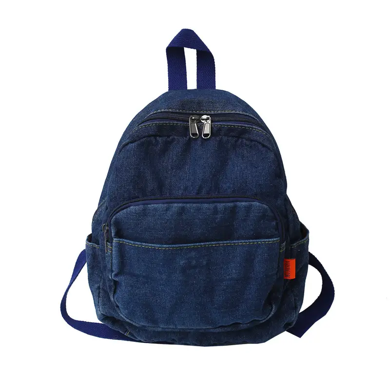 Washed Denim Backpack for Travel and Leisure