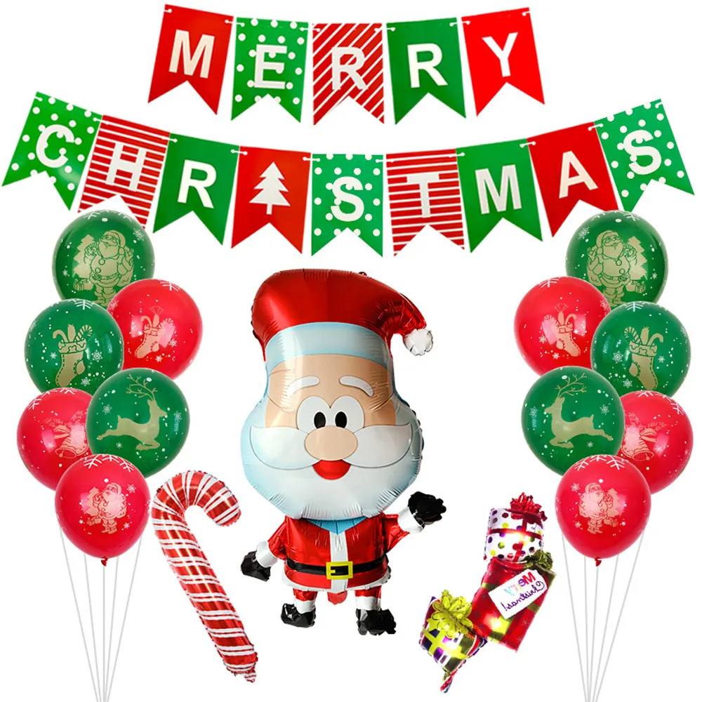 Christmas Aluminum Film Balloon Santa Claus Elk Snowman Penguin Decoration - Combinationd