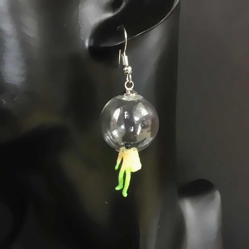 Personalized Transparent Glass Ball Bubble Puppet Earrings