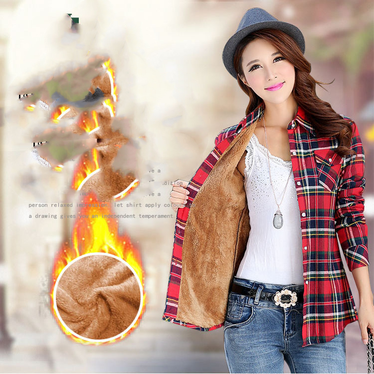 Title 5, Shirt Plus Fleece Plaid Shirt Slim Jacket