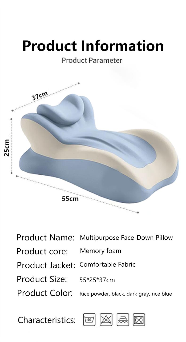 Memory Foam Prone Sleeping Pillow For Relieving Neck Pain And Promoting Deep Sleep. Self-pickup Only.