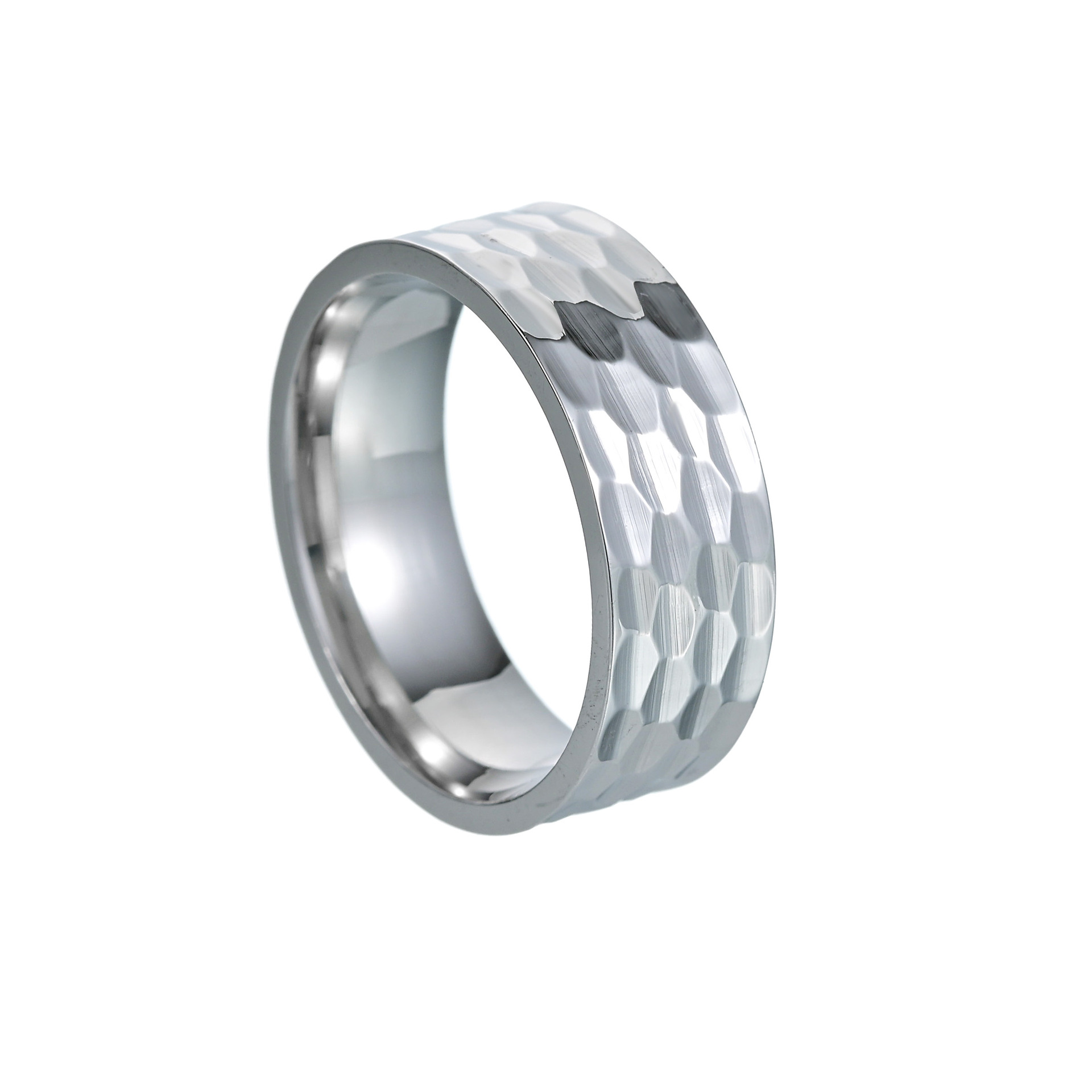 Title 4, 8MM Wide Vacuum Plated Titanium Steel Ring For Men