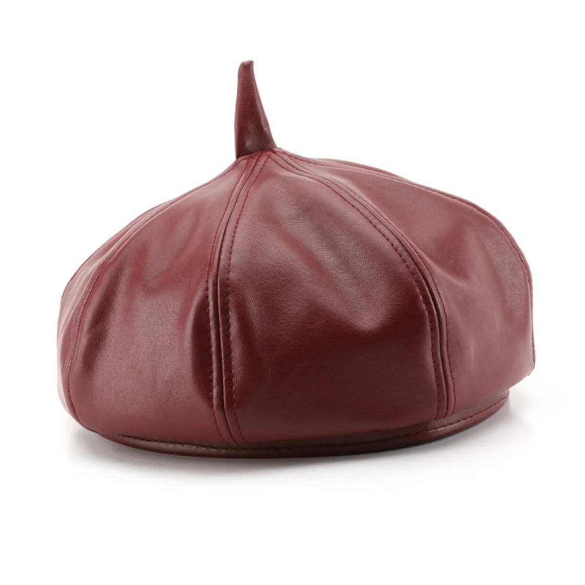Women's Solid Color PU Leather Small Pointed-top