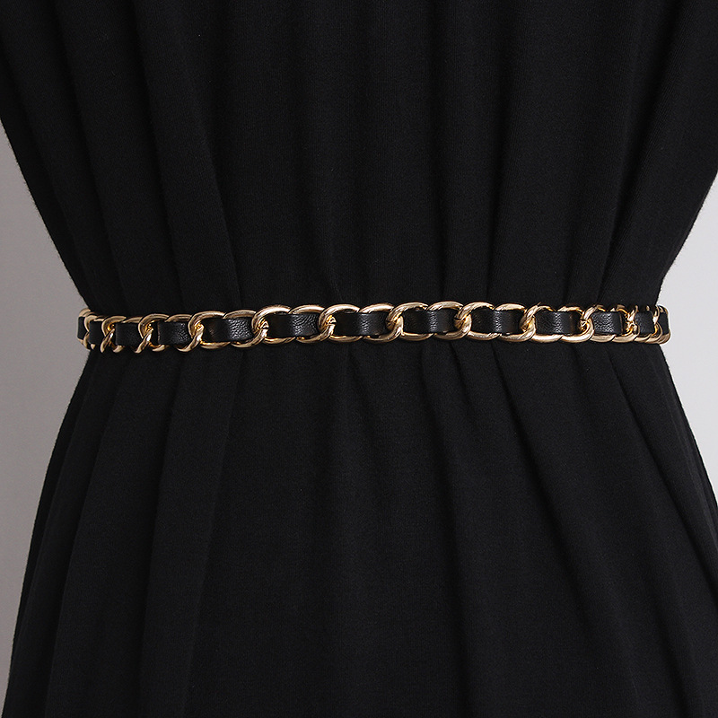 Fashion Pearl Tie Rope With Bow Knot Waist Chain