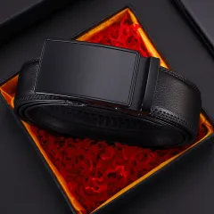 Men's Leather Belt With Automatic Buckle - 5 Style-130Cm - View 1