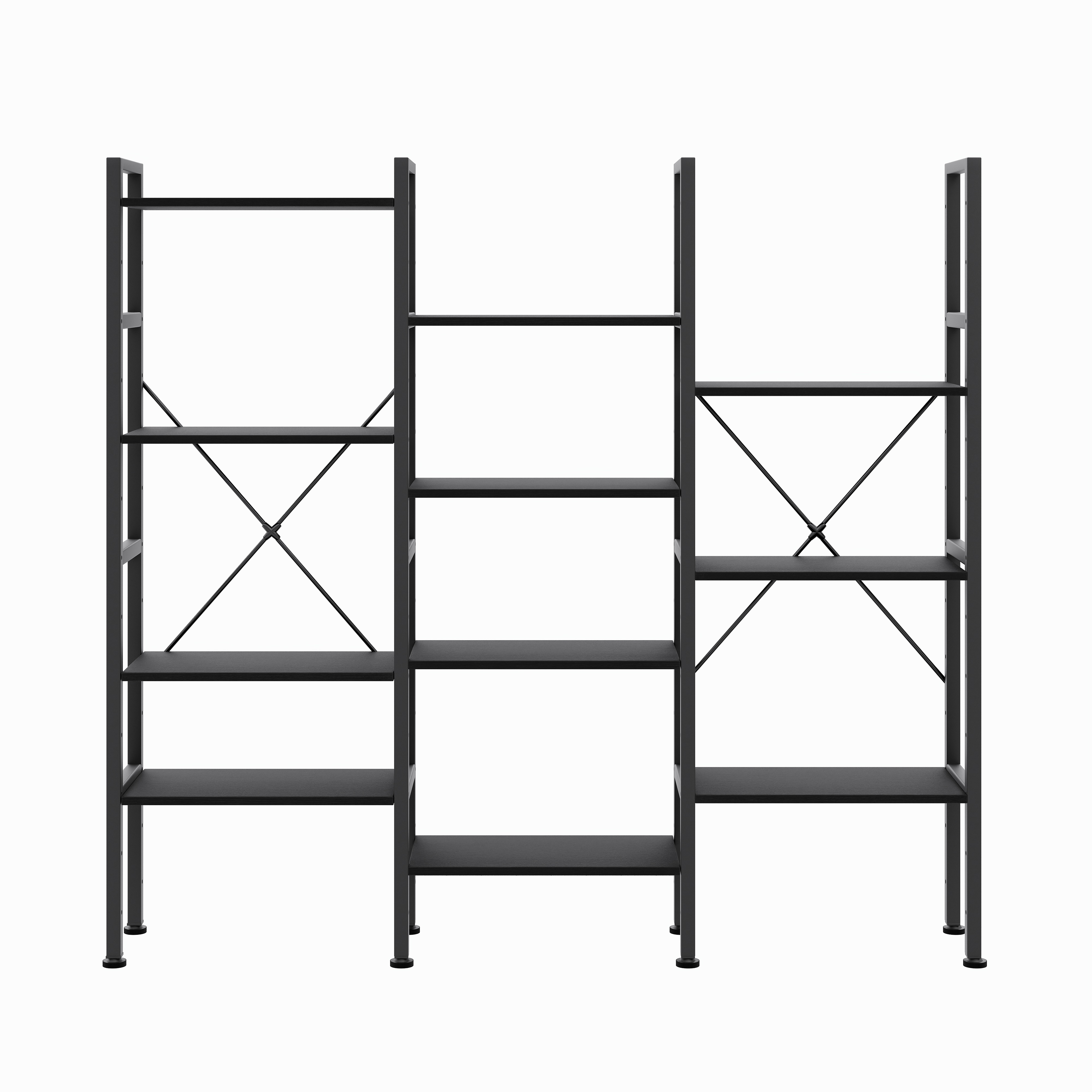 A Wide Bookshelf With Adjustable Shelves, Which Can Be Transformed Into An Industrial-style Display Unit With Three Columns And Four Layers. - Image 1